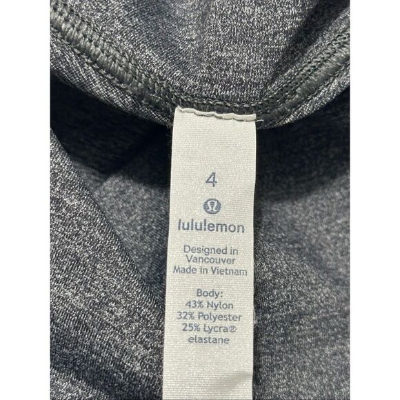 Lululemon Wunder Under Sz 4 Hi-Rise 1/2 Tight Luxtreme 17" Heathered Black. A814 - Picture 4 of 7